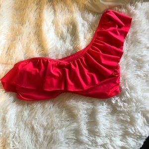 One shoulder bikini top.